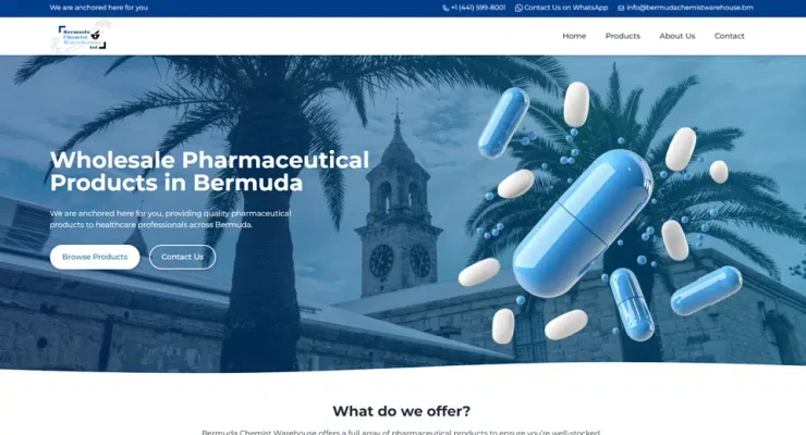 Screenshot of the Bermuda Chemist Warehouse website